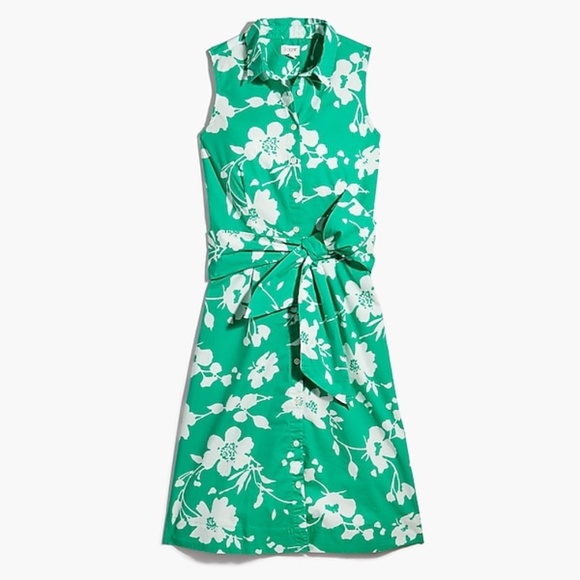 J. Crew Dresses & Skirts - 🆕️ J. Crew Sleeveless tie-waist shirtdress green